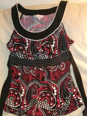 Vtg Y2K Speechless Paisley Polka Dot Babydoll Halter Top Small